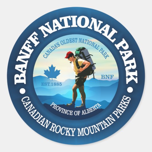 Nationaal park Banff (C) Ronde Sticker (Voorkant)