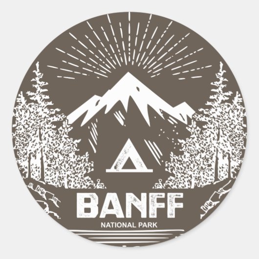 Nationaal Park Banff Ronde Sticker (Voorkant)