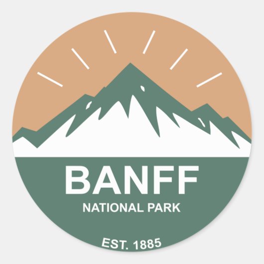 Nationaal Park Banff Ronde Sticker (Voorkant)