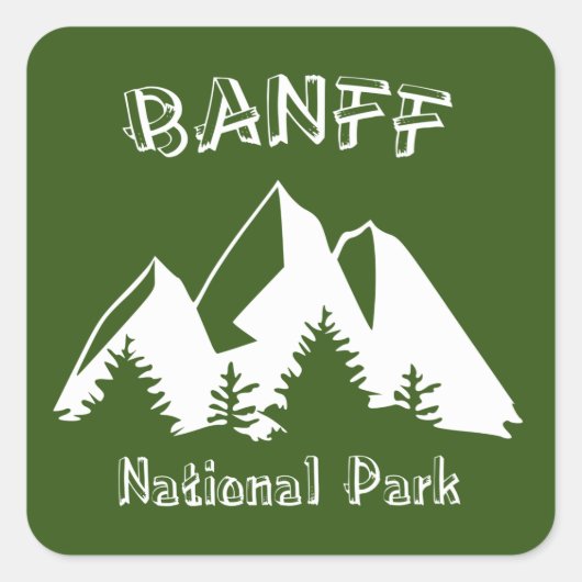 Nationaal Park Banff Vierkante Sticker (Voorkant)