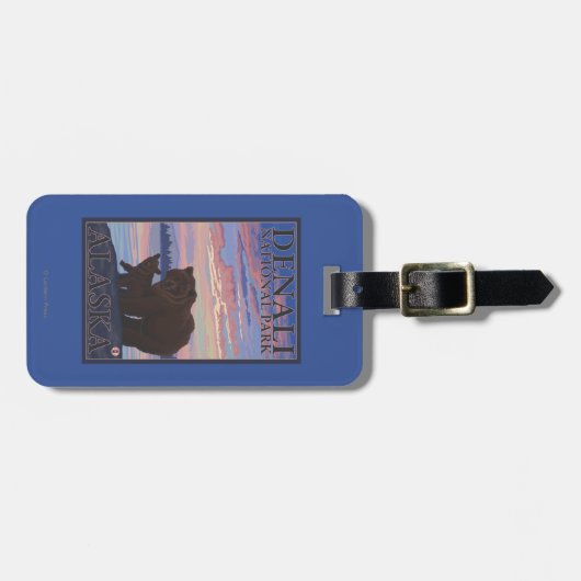 Nationaal Park beer en Cub - Denali, Alaska Bagagelabel (Voorkant horizontaal)