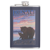 Nationaal Park beer en Cub - Denali, Alaska Heupfles (Voorkant)