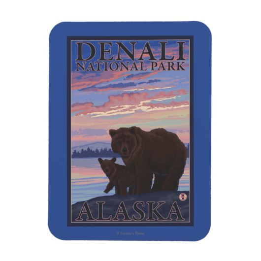 Nationaal Park beer en Cub - Denali, Alaska Magneet (Verticaal)