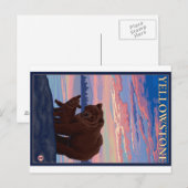 Nationaal park beer en Cub - Yellowstone Briefkaart (Voorkant / Achterkant)
