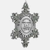 Nationaal Park Benchmark Bench Mark USGS Tin Sneeuwvlok Ornament (Links)