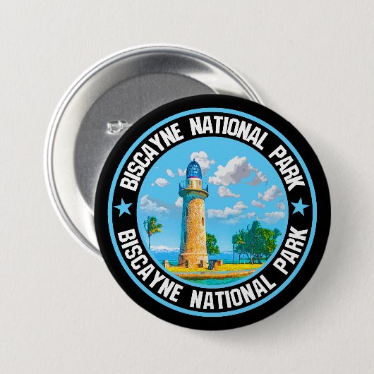 Nationaal Park Biscayne Ronde Button 7,6 Cm (Voorkant /achterkant)