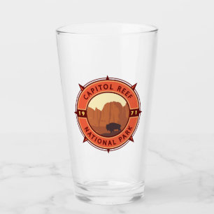 Nationaal Park Bison Retro Compass Glas
