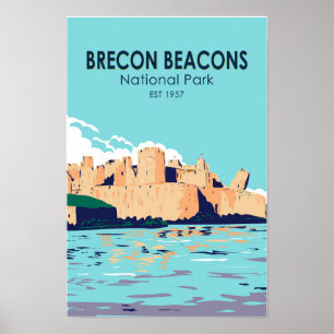 Nationaal park Brecon Beacons Caerphilly Castle Poster