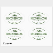 Nationaal park Brecon Beacons Ovale Sticker (Vel)
