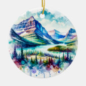 Nationaal park Bright Waterverf Glacier Keramisch Ornament (Voorkant)
