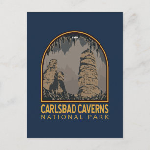Nationaal Park Carlsbad Caverns Vintage Embleem Briefkaart