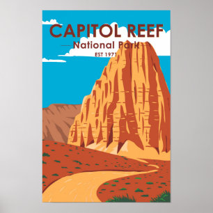 Nationaal Park Cathedraal vallei van Capitol Reef Poster
