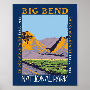 Nationaal park Chisos Mountain in Big Bend Poster