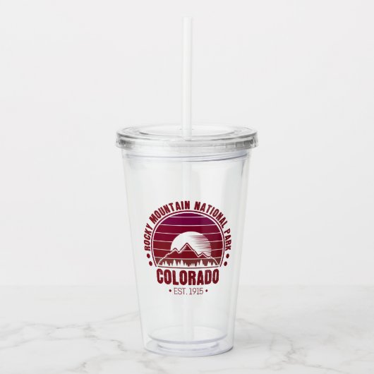 Nationaal Park Colorado Retro Acryl Drinkbeker (Voorkant)