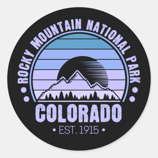 Nationaal Park Colorado Retro Ronde Sticker (Voorkant)