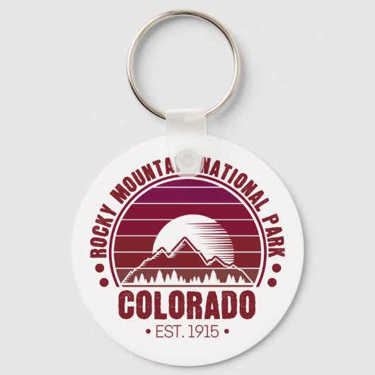 Nationaal Park Colorado Retro Sleutelhanger (Voorkant)