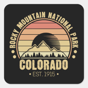 Nationaal Park Colorado Retro Vierkante Sticker