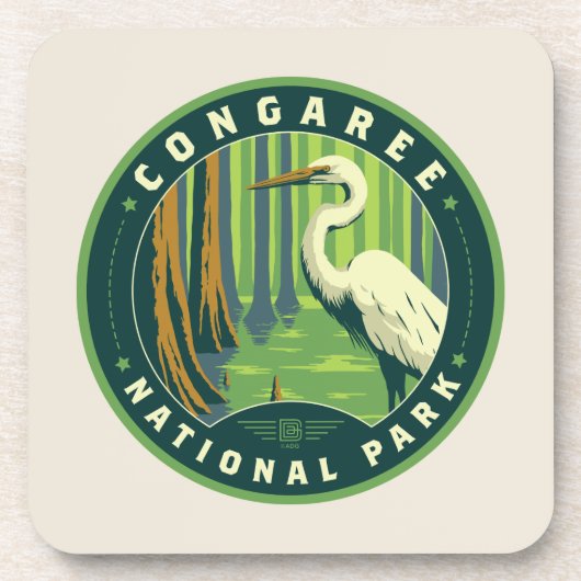 Nationaal park Congaree Bier Onderzetter (Voorkant)