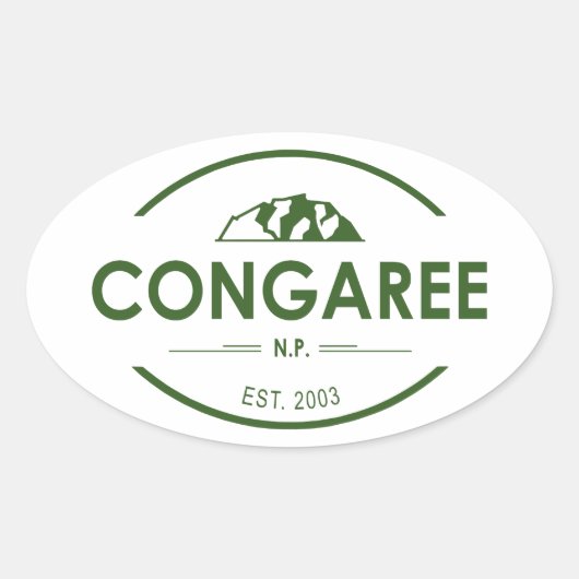 Nationaal park Congaree Ovale Sticker (Voorkant)