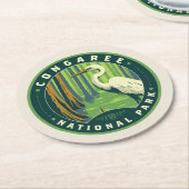 Nationaal park Congaree Ronde Kartonnen Onderzetter (Gebogen)