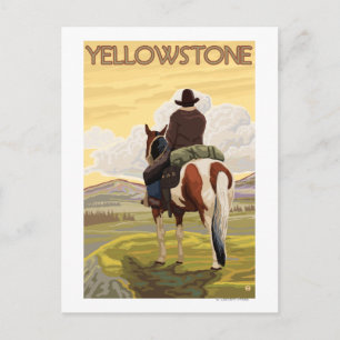Nationaal park Cowboy & Horse - Yellowstone Briefkaart