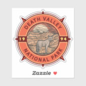 Nationaal park Coyote Retro Compass Death Valley Sticker (Vel)