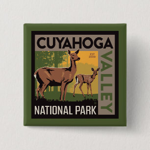 Nationaal park Cuyahoga Valley Ohio Vierkante Button 5,1 Cm