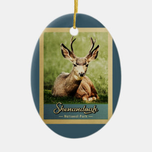 Nationaal Park Deer Keramisch Ornament