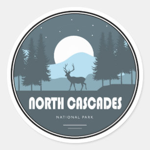 Nationaal Park Deer Noord-Cascades Ronde Sticker