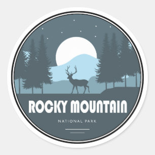 Nationaal Park Deer Rocky Mountain Ronde Sticker