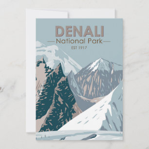 Nationaal park Denali Alaska Mount Hunter Feestdagenkaart
