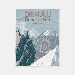 Nationaal park Denali Alaska Mount Hunter  Fleece Deken