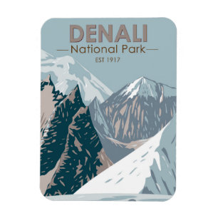 Nationaal park Denali Alaska Mount Hunter  Magneet