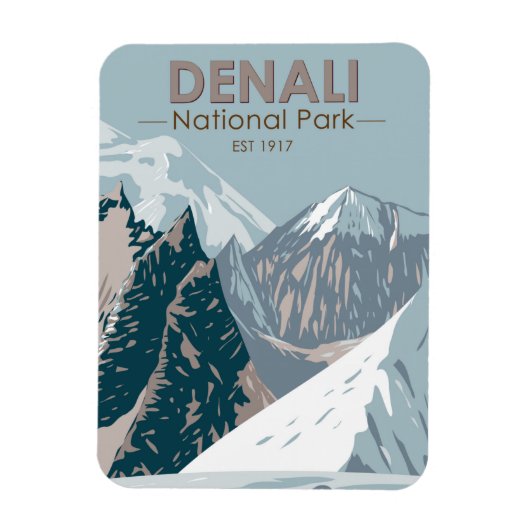 Nationaal park Denali Alaska Mount Hunter  Magneet (Verticaal)
