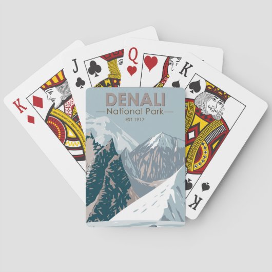 Nationaal park Denali Alaska Mount Hunter Pokerkaarten (Achterkant)