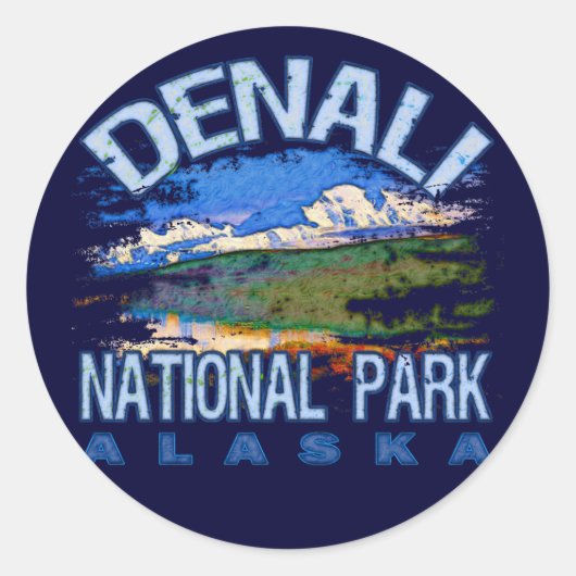 Nationaal Park Denali, Alaska Ronde Sticker (Voorkant)