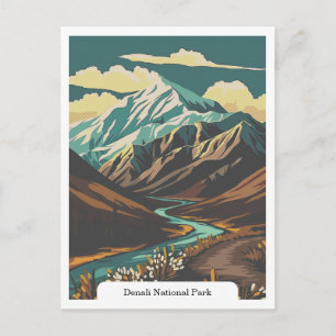 Nationaal park Denali, Alaska USA Briefkaart