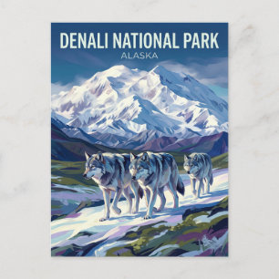 Nationaal park Denali en Preserve Alaska Briefkaart