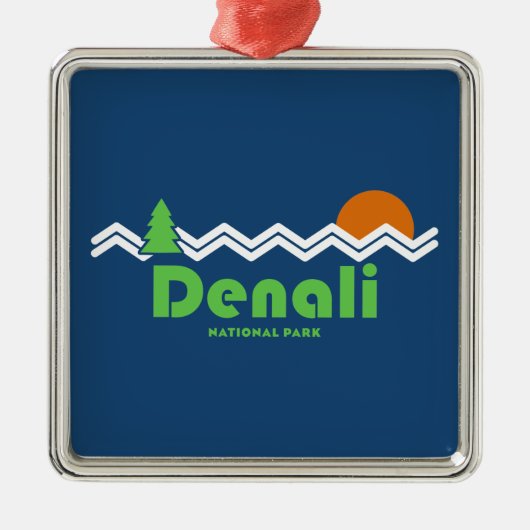 Nationaal park Denali Retro Metalen Ornament (Voorkant)