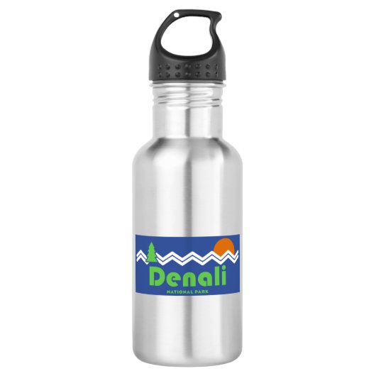 Nationaal park Denali Retro Waterfles (Voorkant)
