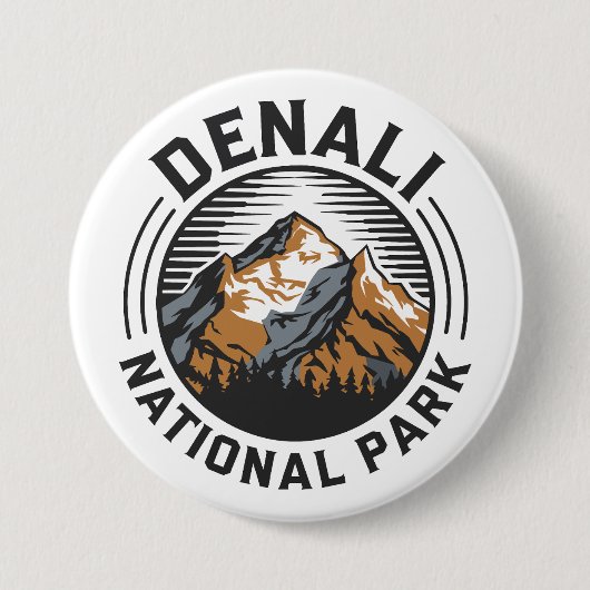 Nationaal park Denali Ronde Button 7,6 Cm (Voorkant)