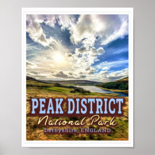 NATIONAAL PARK - DERBYSHIRE ENGLAND MET PIKDISTRIC POSTER