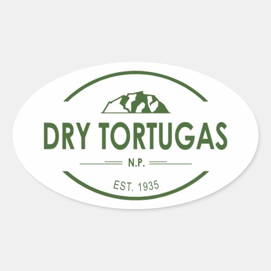 Nationaal park Dry Tortugas Ovale Sticker (Voorkant)