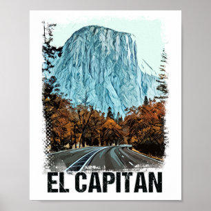 Nationaal park El Capitan Yosemite Retro Poster