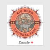 Nationaal park Elk Retro Compass Emblem Sticker (Vel)