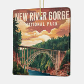 Nationaal park en natuurgebied New River Gorge Keramisch Ornament (Links)