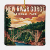 Nationaal park en natuurgebied New River Gorge Keramisch Ornament (Achterkant)
