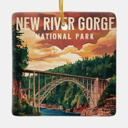 Nationaal park en natuurgebied New River Gorge Keramisch Ornament (Voorkant)