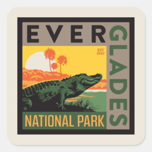 Nationaal park Everglades   Florida Vierkante Sticker