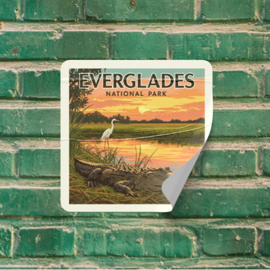 Nationaal Park  Everglades Vierkante Sticker